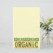 緑オーガニックことわざとヴィンテージリーフ縁どStat 便箋 (スタンド正面)