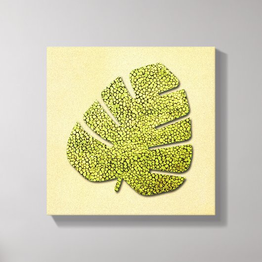 緑オーガニック熱帯葉 キャンバスプリント (正面)