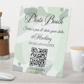 緑オーガニック色の幾何結婚写真ブース 台座サイン (インサイチュ)