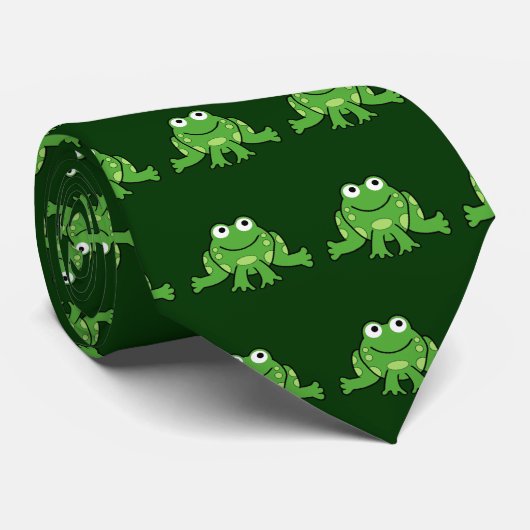 緑カエルの首のタイ ネクタイ (ロール)