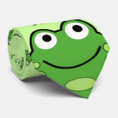 緑カエルパターン ネクタイ (ロール)