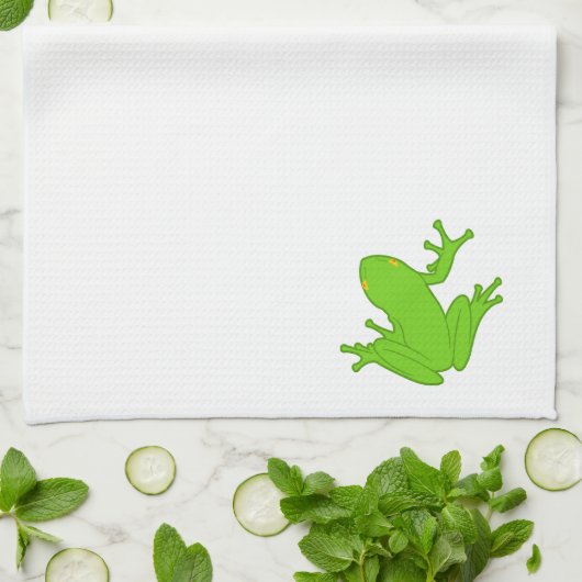 緑カエル キッチンタオル (折り畳み)