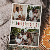 緑カジュアルのクカラフルリスマスはっきりした3枚の写真 シーズンカード