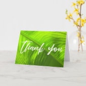 緑カジュアルの象の耳に手書き感謝 カード (黄色い花)