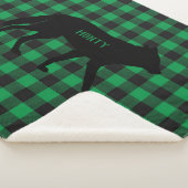 緑カスタマイズバッファロープレイドワイルドコヨーテドッグ シェルパブランケット (3/4)