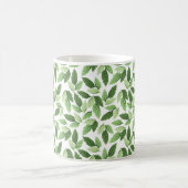 緑カスタマイズ葉パターン コーヒーマグカップ (中央)