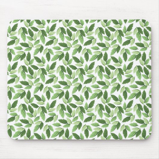 緑カスタマイズ葉パターン マウスパッド (正面)