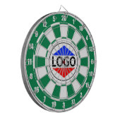 緑カスタムと白のロゴ画像 ダーツボード (正面左)