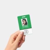緑カスタムの従業員の写真、バーコード、ロゴ、名前 バッジ (Handheld)