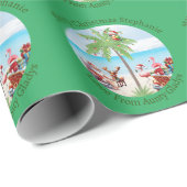 緑カスタムの7月のパーティーの熱帯クリスマス ラッピングペーパー (ロールコーナー)