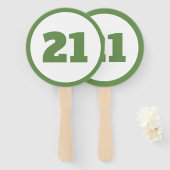 緑カスタム数 ハンドファン (正面&裏面)