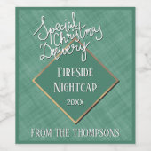 緑カスタム織り模様の専用配送 ワインラベル (シングルラベル)