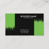 緑カッコいいと黒の芝生気にの刈り取り 名刺 (正面)