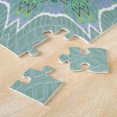 緑カッコいい花柄 ジグソーパズル (側面)