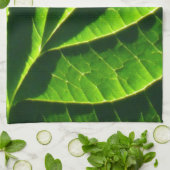 緑カッコいい葉 キッチンタオル (折り畳み)