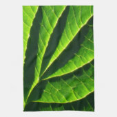 緑カッコいい葉 キッチンタオル (縦)