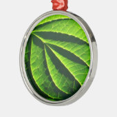 緑カッコいい葉 メタルオーナメント (左)