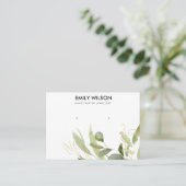 緑カッコいい金ゴールド群イヤリングディスプレイBUSI 名刺 (スタンド正面)