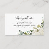 緑カボチャ秋ベビシャワーディスプレイシャワー エンクロージャーカード (正面)