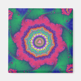 緑カラフルとピンクのフラクタル マグネット