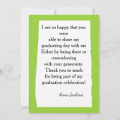 緑カラフルと白の水彩写真のグラデーション 招待状 (裏面)