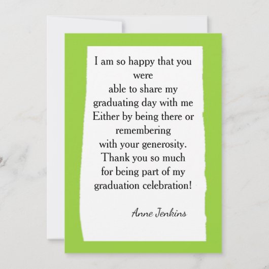 緑カラフルと白の水彩写真のグラデーション 招待状 (裏面)