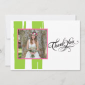 緑カラフルと白の水彩写真のグラデーション 招待状 (正面)