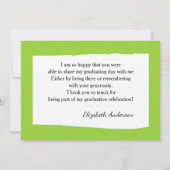 緑カラフルと白の水彩写真のグラデーション 招待状 (裏面)