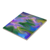 緑カラフルと紫の抽象芸術モザイク タイル (側面)