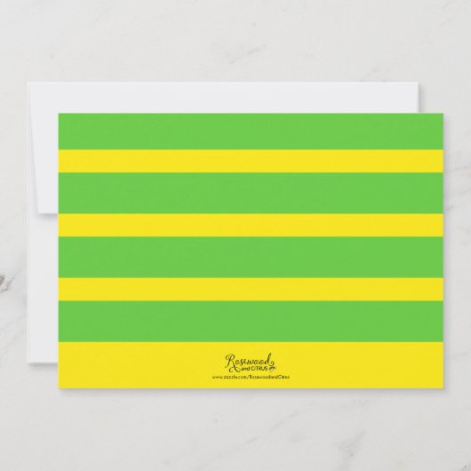 緑カラフルと黄色の任意の年齢のモダン誕生日 招待状 (裏面)
