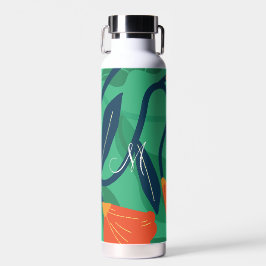 緑カラフルに黄色の植物と葉 ウォーターボトル