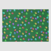 緑カラフルのクリスマスライト 薄葉紙 (正面)