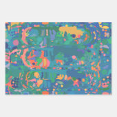 緑カラフルのマクシマリストBoho抽象芸術シェイプ ラッピングペーパーシート (正面)