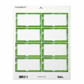 緑カラフルのラ縁どベル ラベル (フルシート)