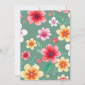 緑カラフルの背景を持つボ結婚タン 招待状 (裏面)