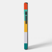 緑カラフル灰色オレンジ色の抽象芸術ストライプ名 Case-Mate iPhoneケース (裏面 / 左)