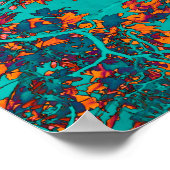 緑カラフル色の木 ポスター (角)