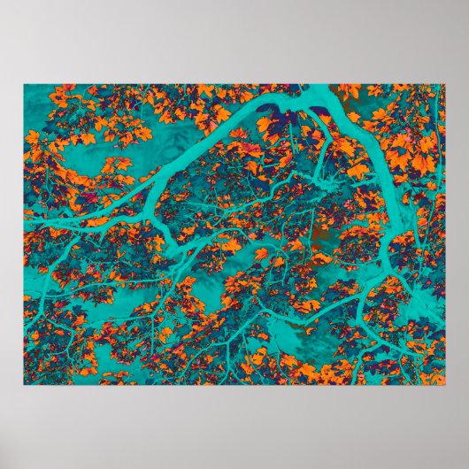 緑カラフル色の木 ポスター (正面)