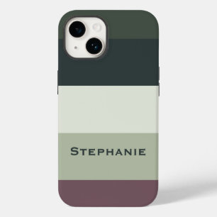 緑カラフル色パレットの抽象芸術ストライプ名 Case-Mate iPhone 14ケース