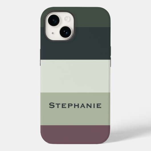 緑カラフル色パレットの抽象芸術ストライプ名 Case-Mate iPhoneケース (裏面)