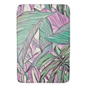 緑カラフル色色の熱帯葉アポップ・アートのート バスマット (正面縦)