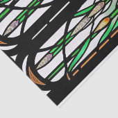 緑カラフル葦アールヌーボーステンドグラス 薄葉紙 (詳細)