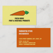 緑カラフル虫・オレンジニンジン 名刺 (正面/裏面)