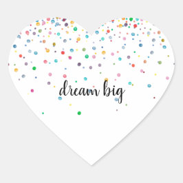 緑カラフル赤青黄紙吹雪ドット ハートシール