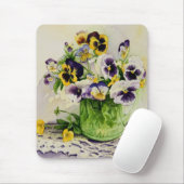 緑ガラスの水差しの1794本のパンジー マウスパッド (マウス)