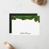 緑ガーリーのベルベットのゲートGeodeスクリプトタイポグラフィ2 ノートカード (正面/裏面インサイチュ)