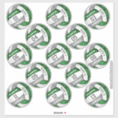 緑ガーリー灰色バレーボールカスタム選手の名前 シール (シート)