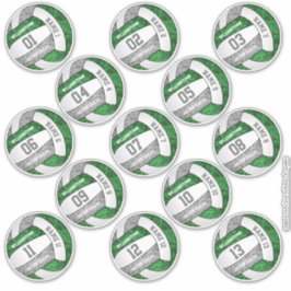 緑ガーリー灰色バレーボールカスタム選手の名前 シール