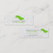 緑ガーリー白ダマスク美しい/化粧品2 スキニー名刺 (正面/裏面)