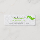 緑ガーリー白ダマスク美しい/化粧品2 スキニー名刺 (裏面)